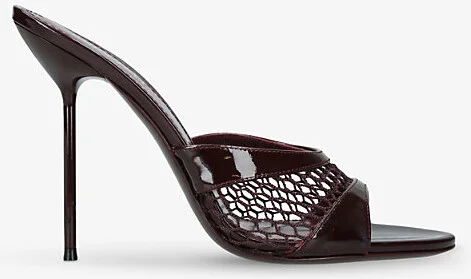 Womens Wine Lidia Patent-Leather Heeled Mules Eur 37.5 / 4.5 Uk Women