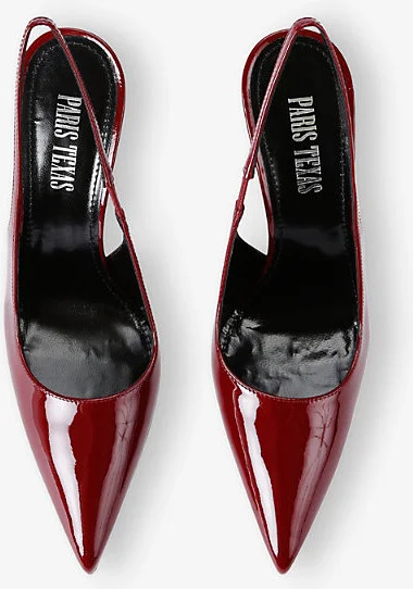 Womens Wine Lidia Sling-Back Patent-Leather Heeled Courts Eur 36 / 3 Uk Women - Image 2
