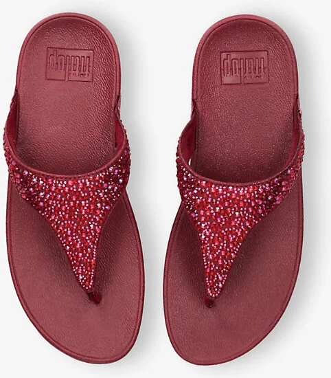 Womens Wine Lulu Glitter Rubber Sandals Eur 37 / 4 Uk Women - Image 2