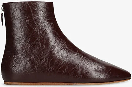 Womens Wine Luna Patent-Leather Ankle Boots Eur 41 / 8 Uk Women