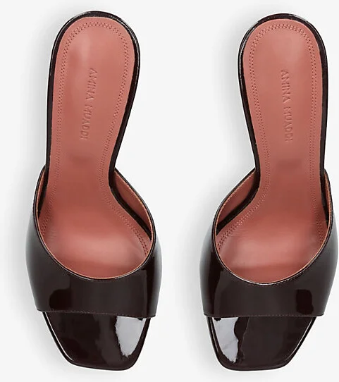 Womens Wine Lupita 70 Flared-Heel Patent-Leather Heeled Mules Eur 39 / 6 Uk Women - Image 2