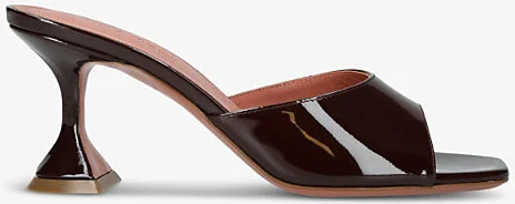 Womens Wine Lupita 70 Flared-Heel Patent-Leather Heeled Mules Eur 39 / 6 Uk Women