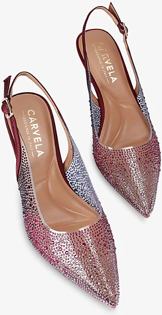 Womens Wine Positano Vinyl Embellished Kitten Heels Eur 41 / 8 Uk Women - Image 2