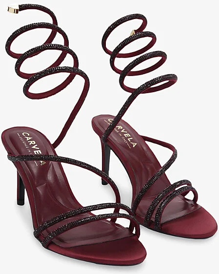 Womens Wine Spiral 80 Crystal-Strap Woven Heels Eur 36 / 3 Uk Women - Image 2