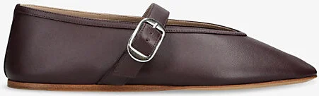Womens Wine Stella Single-Strap Leather Ballet Flats Eur 40.5 / 7.5 Uk Women