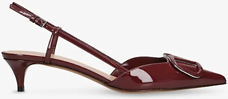 Womens Wine Vlogo Signature 40 Patent-Leather Slingback Courts Eur 38/5 Uk Women