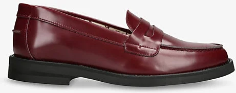 Womens Wine Wilde Leather Penny Loafers Eur 37 / 4 Uk Women