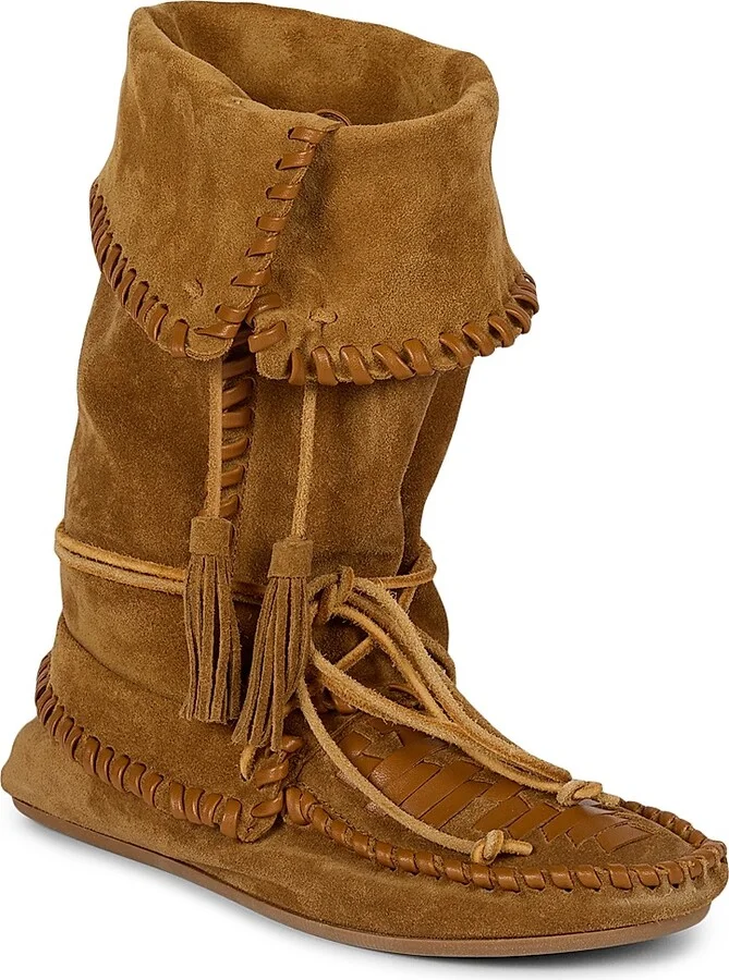 Women's Winki Suede Moccasin Boots - Cognac - Size 6 - Image 2