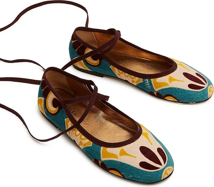 Women's Winter Ballerina Flats - Dendera Light Blue - Size 7 - Image 2