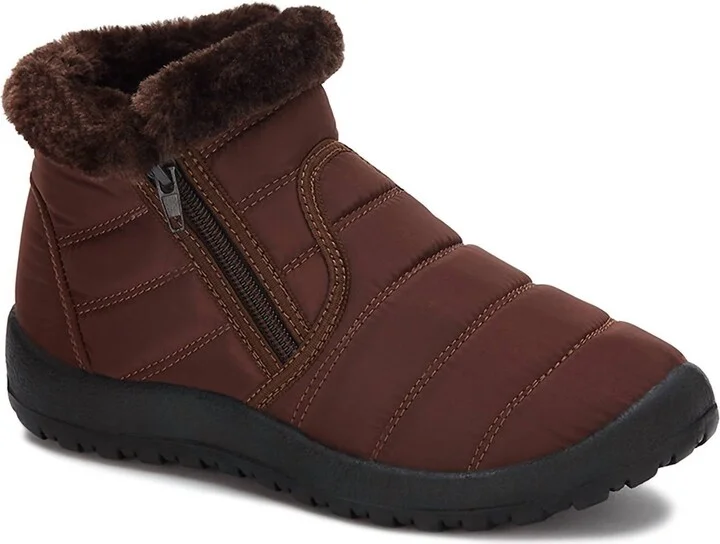 Women's Winter Fur Booties In Brown