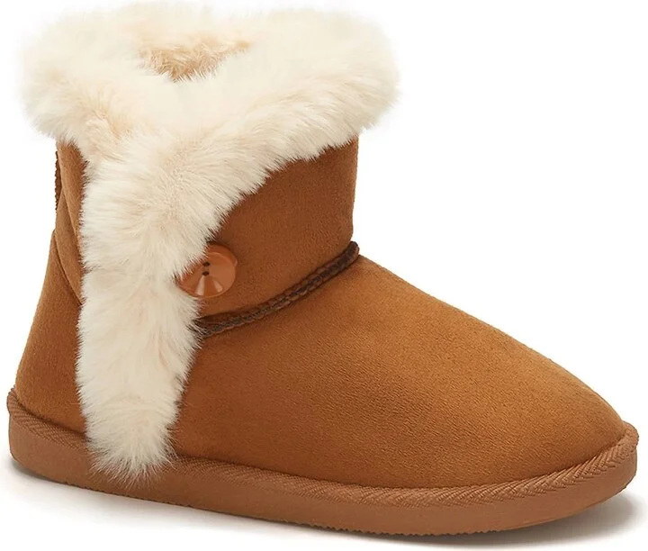 Women's Winter Fur Boots In Chestnut