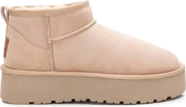 Women's Winter Suede Booties In Beige