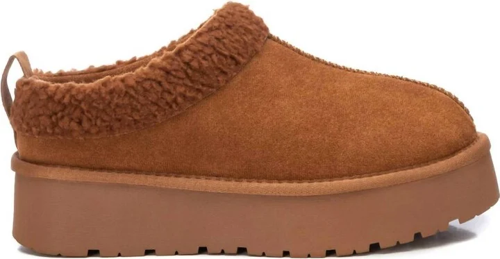 Women's Winter Suede Clogs In Camel