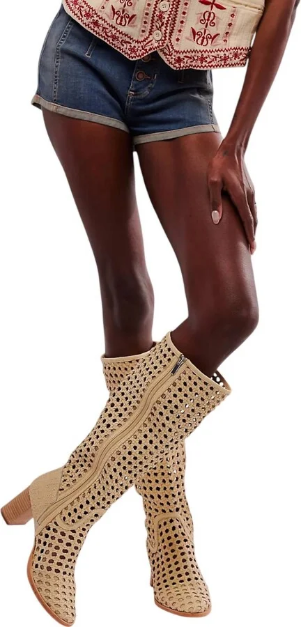 Women's Woodstock Woven Boot In Buttermilk