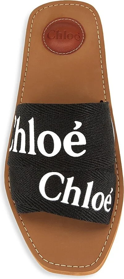 Women's Woody Linen Slides - Black - Size 5 Sandals - Image 5