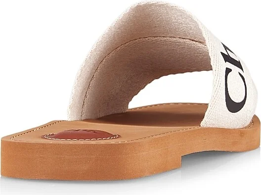 Women's Woody Linen Slides - Black - Size 5 Sandals - Image 8
