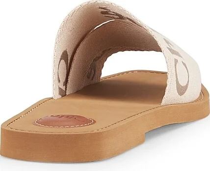 Women's Woody Logo Slide Sandals - Blushy Beige - Size 6 - Image 3