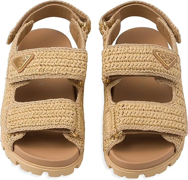 Women's Woven Fabric Sandals - Black - Size 6 - Image 5