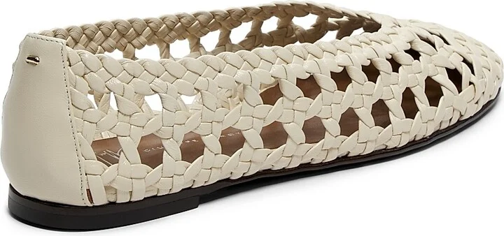 Women's Woven Leather Ballet Flats - Gesso - Size 7 - Image 3