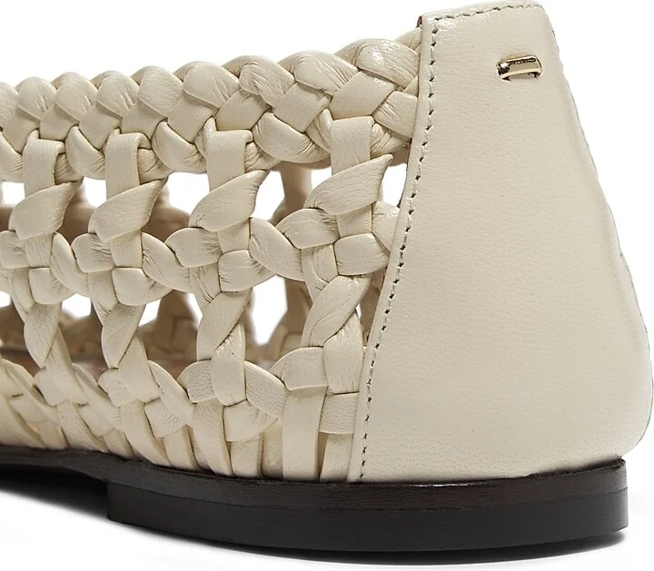 Women's Woven Leather Ballet Flats - Gesso - Size 7 - Image 5