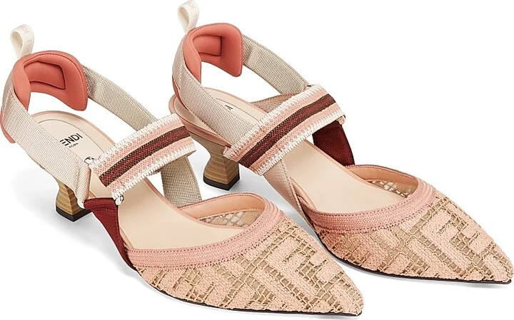 Women's Woven Logo 55MM Slingback Pumps - Rose - Size 5.5 - Image 2