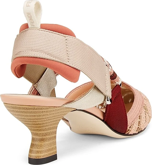 Women's Woven Logo 55MM Slingback Pumps - Rose - Size 5.5 - Image 3