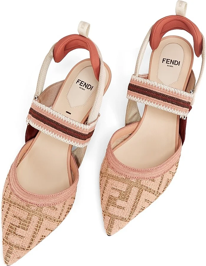 Women's Woven Logo 55MM Slingback Pumps - Rose - Size 5.5 - Image 4