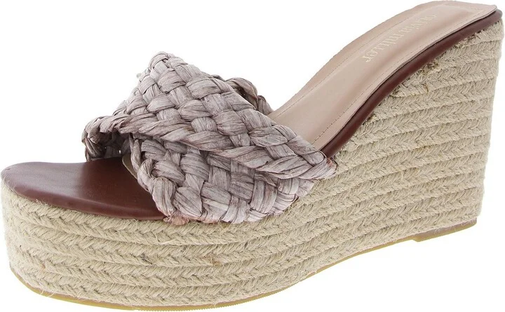 Womens Woven Slip-on Wedge Heels