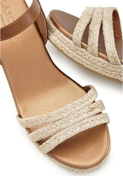 Women's Woven Wedge Sandals - LASCANA - Natural Basket Weave - Image 2