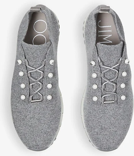 Womens x Ash Mix Veles Faux Pearl-Embellished Low-Top Knitted Trainers Eur 40 / 7 Uk Women - Image 2
