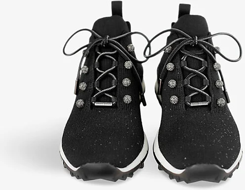 Womens x Black Veles Faux Sequin-Embellished Low-Top Knitted Trainers Eur 35 / 2 Uk Women - Image 2