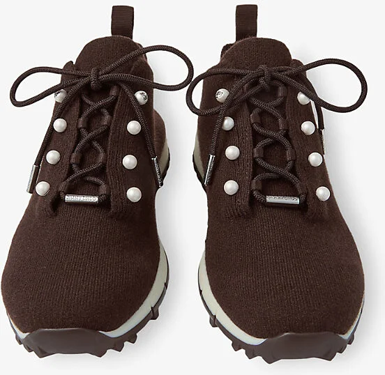 Womens x Chocolate Veles Cashmere-Knit Low-Top Trainers Eur 34 / 1 Uk Women - Image 2