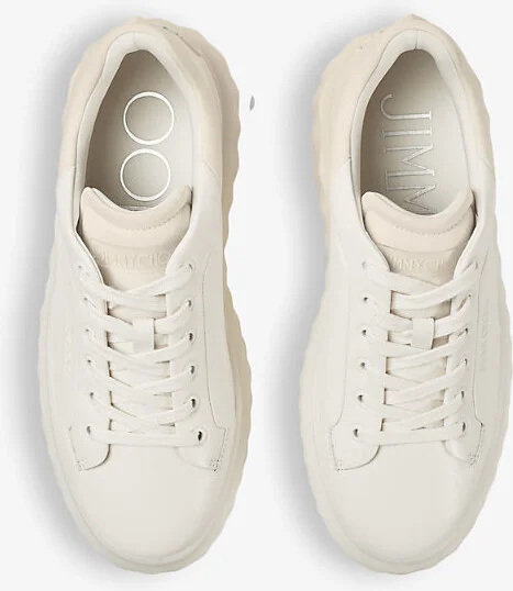 Womens x Latte/Bamboo Mix Diamond Maxi Brand-Embellished Leather Low-Top Trainers Eur 41 / 8 Uk Women - Image 2