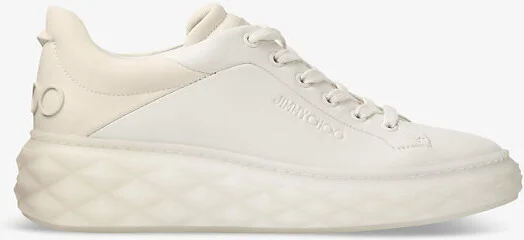 Womens x Latte/Bamboo Mix Diamond Maxi Brand-Embellished Leather Low-Top Trainers Eur 41 / 8 Uk Women