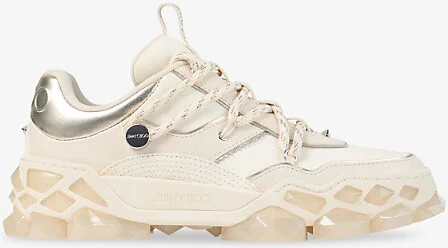 Womens x Latte Diamond x II Mixed Leather Low-Top Trainers Eur 39.5 / 6.5 Uk Women