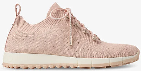 Womens x Macaron Veles Faux Sequin-Embellished Low-Top Knitted Trainers Eur 34.5 / 1.5 Uk Women