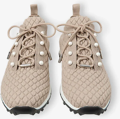 Womens x Stone Veles Diamond-Texture Knitted Low-Top Trainers Eur 41.5 / 8.5 Uk Women - Image 2