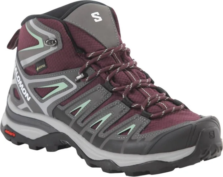 Women's X Ultra Pioneer Mid Hiking Shoes In Wine Tasting/magnet/granite Green