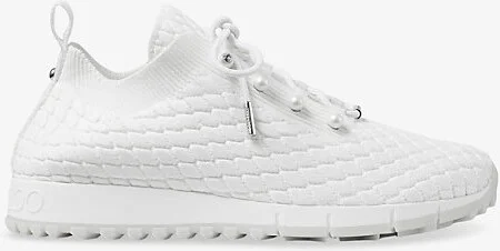 Womens x White Veles Diamond-Texture Knitted Low-Top Trainers 10