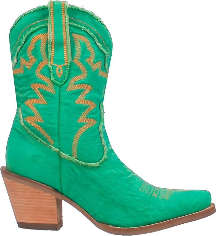 Women's Y'all Need Dolly 9" Denim Fashion Boot In Washed Green