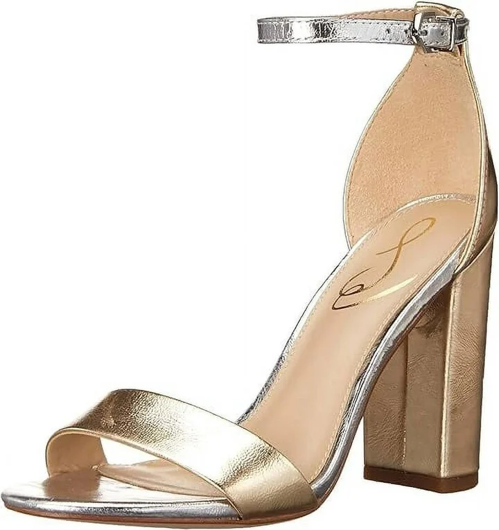 Women's Yaro Lux Block Heels In Gold/silver Lux