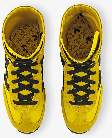 Womens Yellow Black Japan H Textile and Suede High-Top Trainers Eur 37.5 / 4.5 Uk Women - Image 2