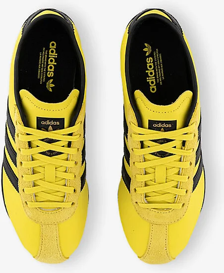 Womens Yellow Black Tokyo Suede and Textile Low-Top Trainers 3.5 - Image 2