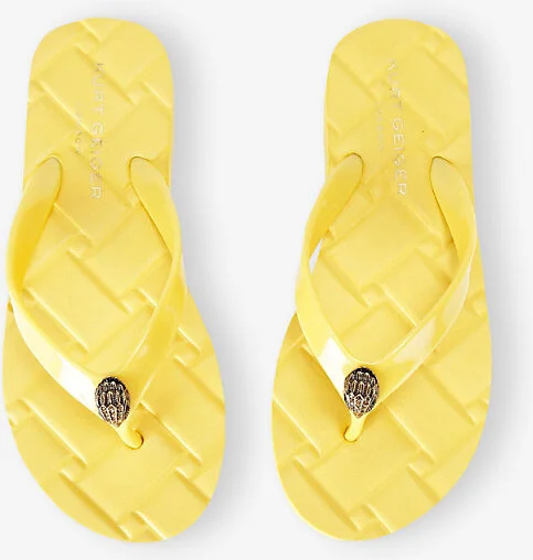 Womens Yellow Kensington Q Rubber Flip Flops Eur 37 / 4 Uk Women - Image 2
