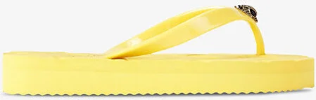 Womens Yellow Kensington Q Rubber Flip Flops Eur 37 / 4 Uk Women
