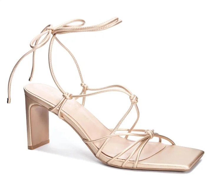 Women's Yita Strappy Heels In Light Gold