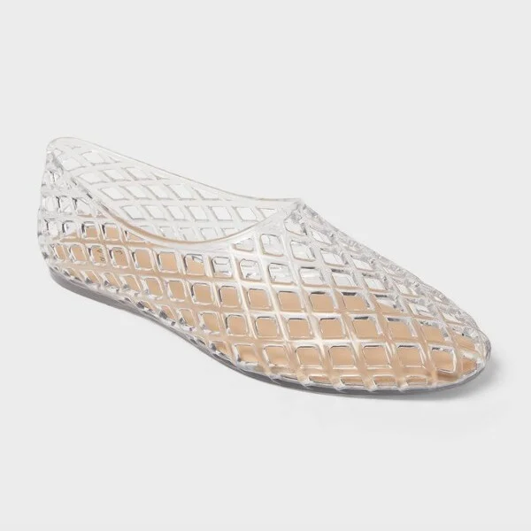 Women's Yuri Jelly Flats - A New Day™ : Slip-On, Pointed Toe, Textured Outsole