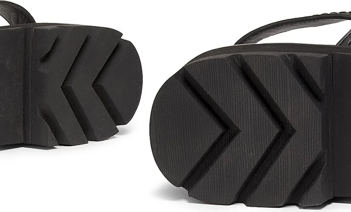Women's Z-Strap Lug-Sole Leather Sandals - Black - Size 5 - Image 6