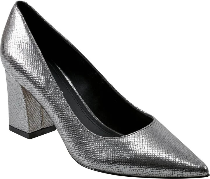 Women's Zala Leather Pump Heels In Pewter