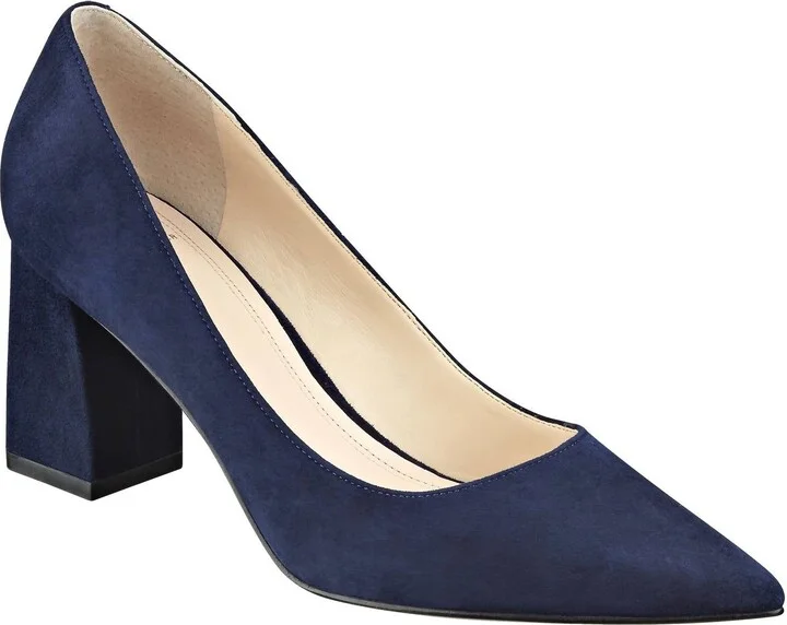 Women's Zala Suede Pump Heels In Dark Blue Suede